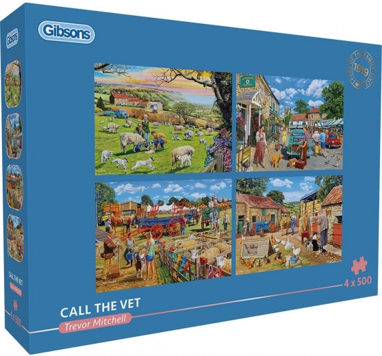 Gibsons Puzzle Call the Vet 4x500 Pieces