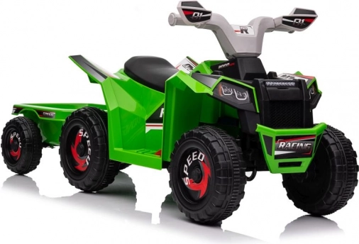 Green battery-powered quad XMX630T with trailer