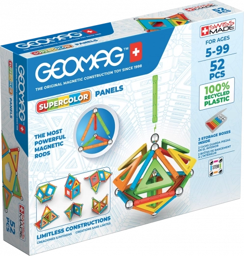 Geomag Supercolor Recycled Magnetic Building Set – 52 Pieces