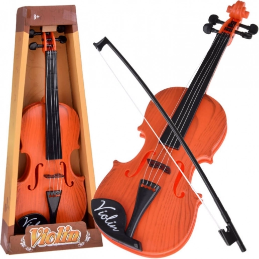 Plastic violin with bow for children 42 cm – yellow