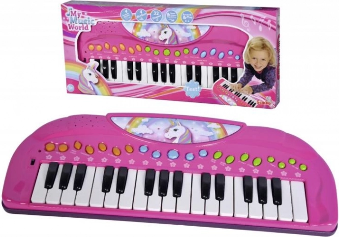 Pink Unicorn Kids Piano, 32 Keys