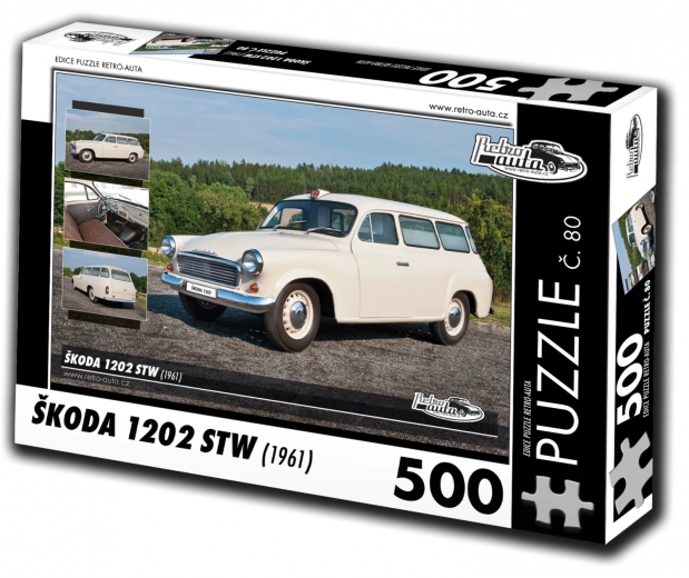 RETRO-AUTA Puzzle Škoda 1202 STW Ambulance (1961) – 500 pieces