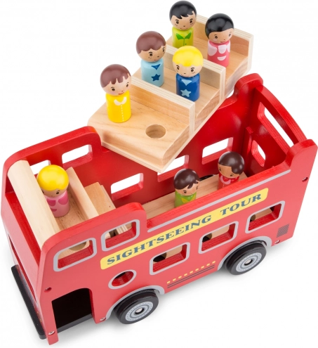 Red city bus with figurines