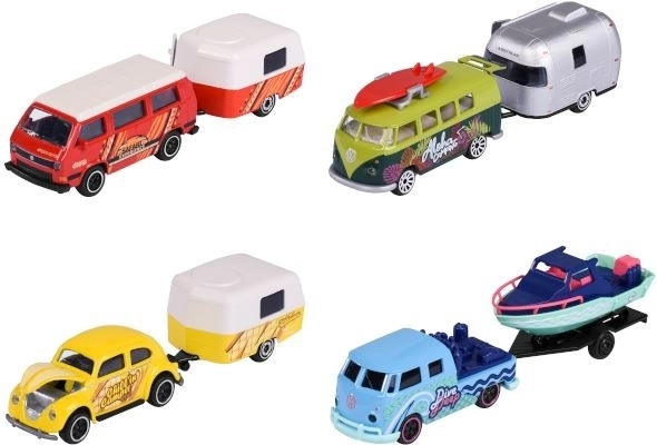 Modèles de voitures Majorette Volkswagen avec remorque