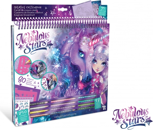 Nebulous Stars kleurboek – paarse creatieve set
