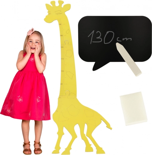 Wooden growth chart giraffe yellow