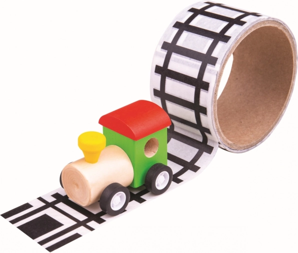 Sínes öntapadó szalag fa kisvonattal – Bigjigs Toys