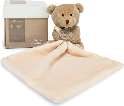Doudou gift set – teddy bear with comforter 10 cm