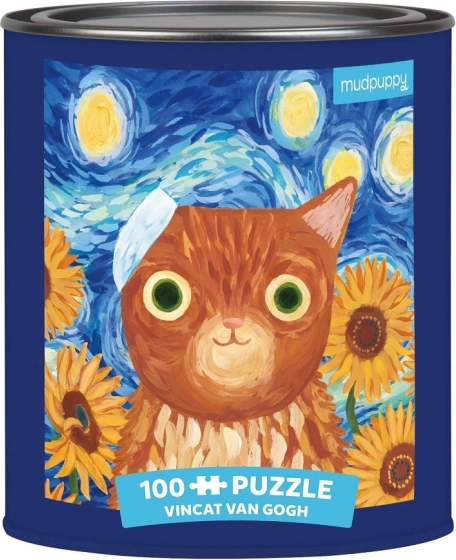 Puzzle Vincent van Gogh Artistic Cats 100 Pieces in a Tin