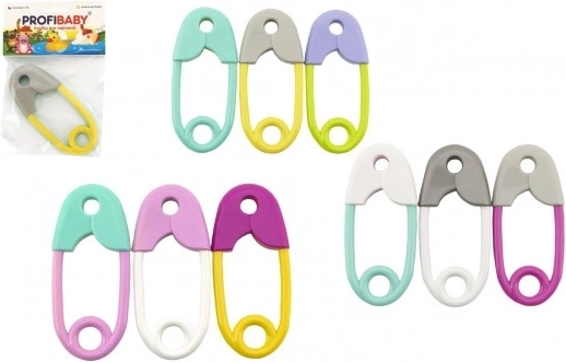 Safety pin-shaped rattle – mixed colors
