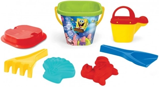 sæt til sand 7 stk SPONGEBOB, 3 farver, net