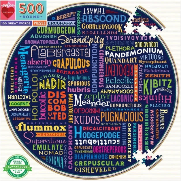 Round Puzzle 100 Great Words 500 Pieces