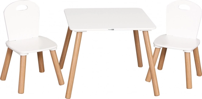 Children's wooden table with chairs Athena – white
