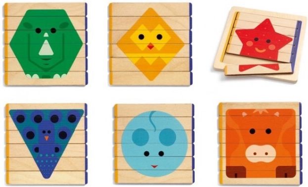 Wooden Simple Puzzle Colorful Animals