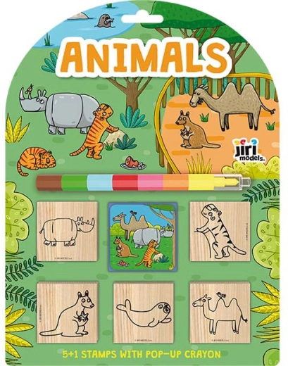 Stamping Set Animals with Crayon