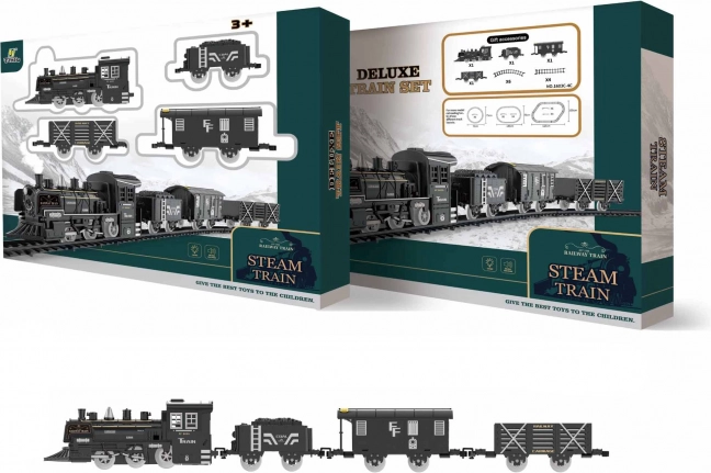 Smoking train set with effects and adjustable track 135 × 75 cm