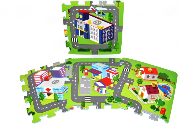 Soft foam blocks – city, 9 pcs (32 × 32 cm)