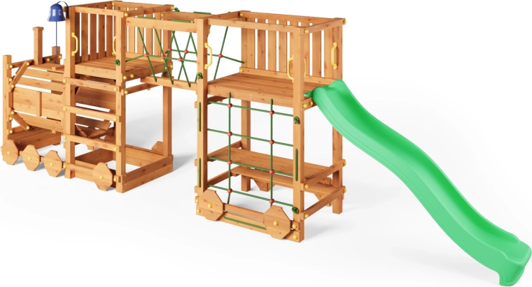 Lang grøn rutsjebane 220 cm