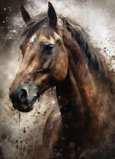 Peinture diamant – portrait de cheval 30 × 40 cm