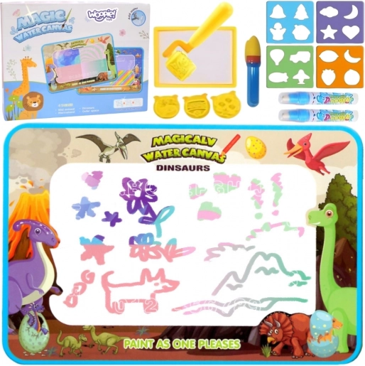 magic water drawing mat xxl 100 × 80 cm with stamps and numbers
