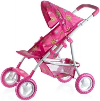 Passeggino sportivo per bambole con cappottina