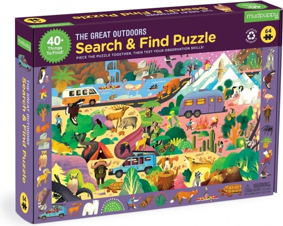 Mudpuppy Puzzle Search & Build Nature 64 Pieces
