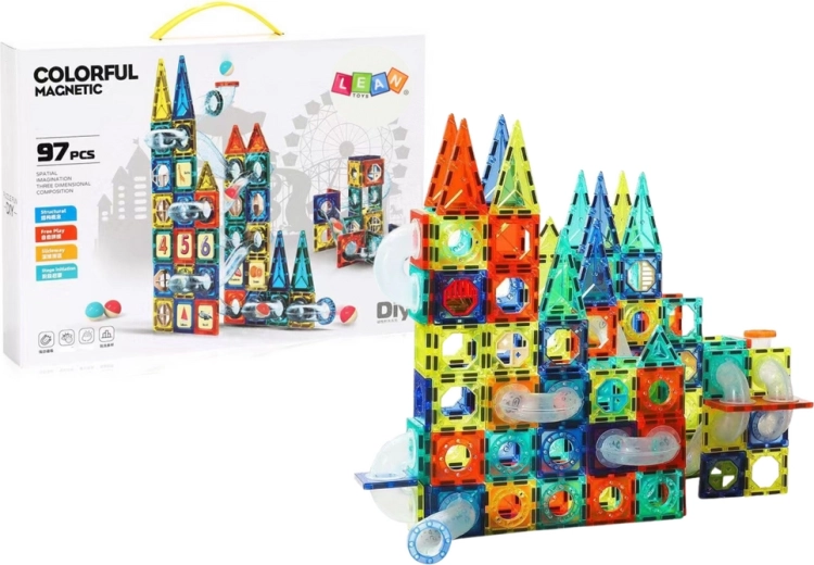 Set of Magnetic Building Blocks with Marble Run