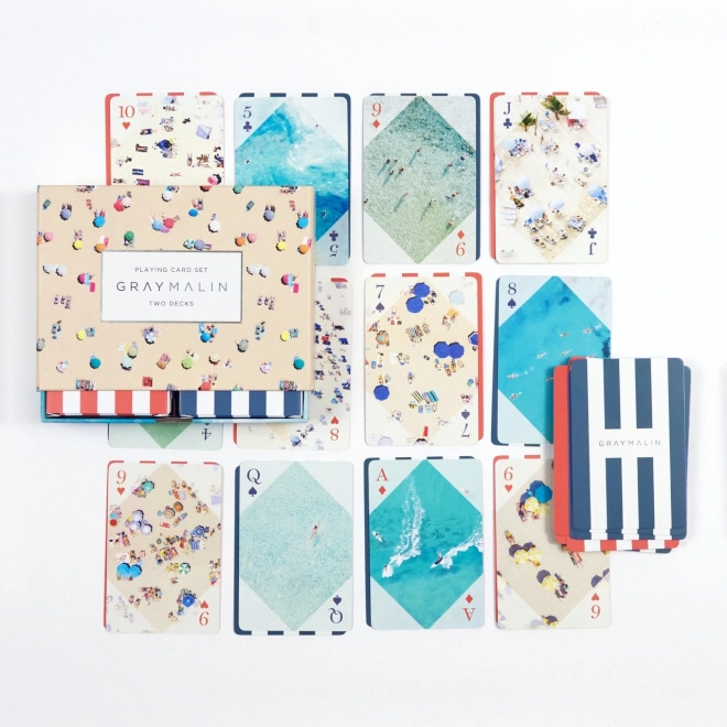 Playing Cards Beach Motifs Gray Malin