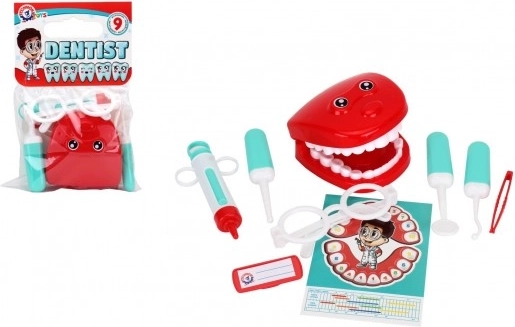 Set dentaire pour enfants – jouet de docteur en plastique avec outils et modèle de mâchoires