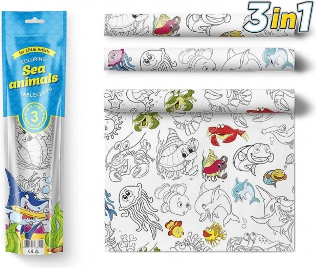 Pexi Coloring Tablecloths - Sea Animals