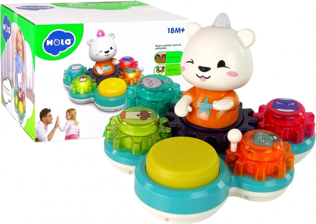 Interactive Educational Toy for Infants Playing Bear with Gears