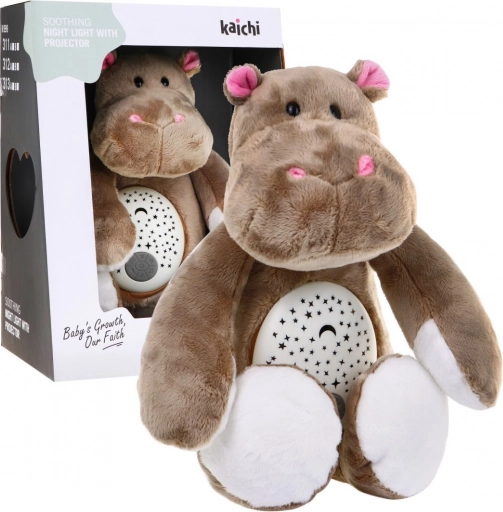 Hippo 3-in-1 soothing toy for children 6m+ with light projector and lullabies