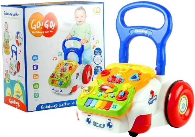 Baby walker with detachable music panel