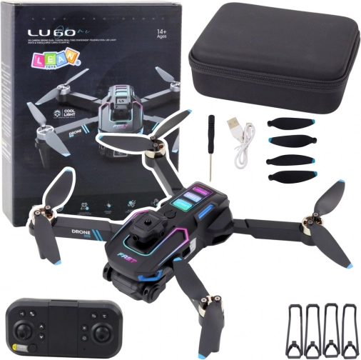 Drone LU60 with Dual HD Camera and LED Lights Black