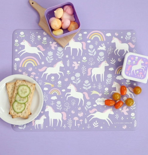 A Little Lovely Company set de table licornes et arc-en-ciel