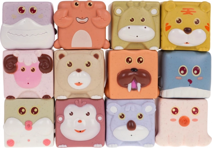 Sensory blocks with animals for kids 12 pcs