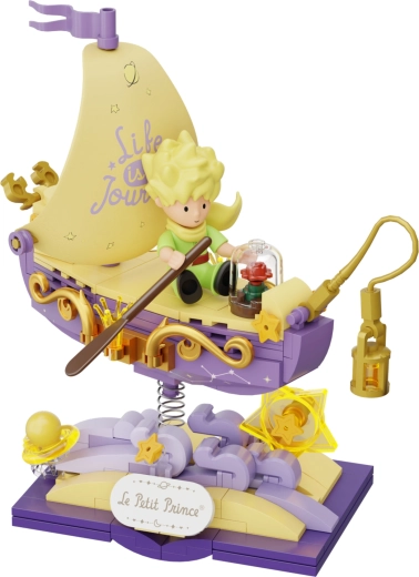 Design poetico con rosa, stelle e lanterna