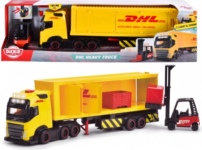 City freight truck with DHL trailer 35 cm