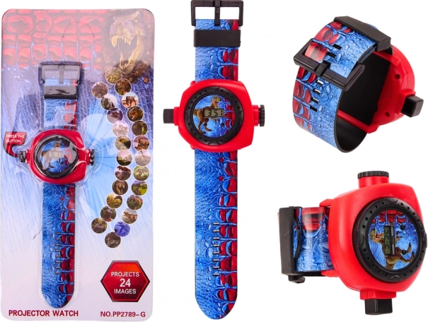 Electronic Kids' Watch with Dinosaur Projector – 24 Slides