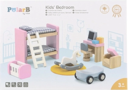 VIGA POLARB Wooden Children's Room for Dollhouse