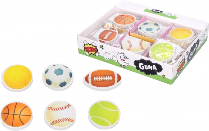 Gum voor uitgummen met sportief motief