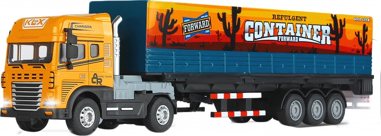 Metal tractor unit with container 40 cm with light and sound effects