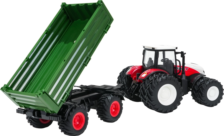 Vera divertimento da fattoria con rimorchio ribaltabile