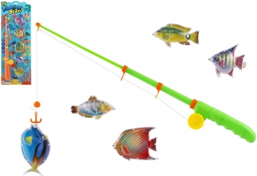 Magnetni ribiški komplet za otroke – palica 39 cm in 5 ribic