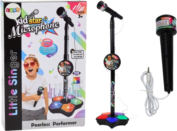 Microphone with stand for kids Adjustable black