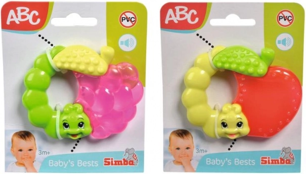 Anneau de dentition fruit avec chenille pour bébés