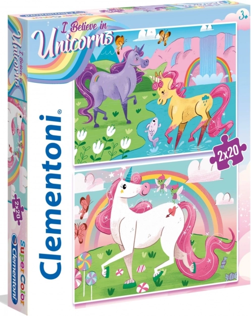 CLEMENTONI I Believe in Unicorns Puzzle 2×20 pieces