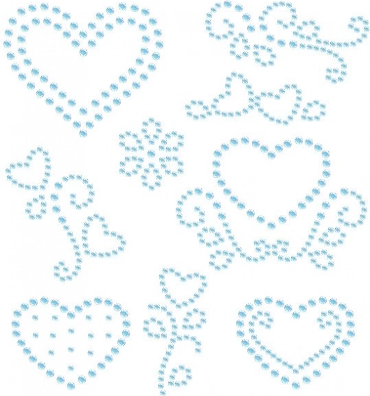 Iron-on rhinestone appliqué – sparkling flowers
