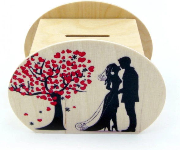 Hess Wooden Wedding Piggy Bank