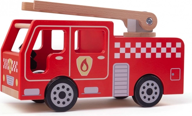 Houten brandweerauto voor kinderen